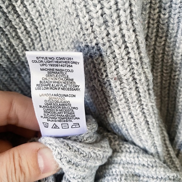 Vince Camuto Bobble Sleeve Sweater Heather Gray Women’s Size Large - Picture 7 of 8